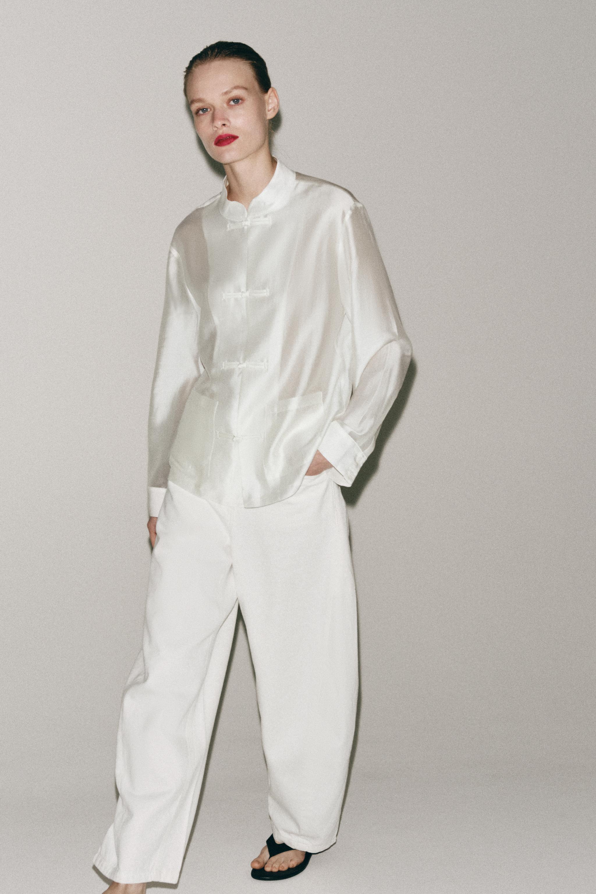 CHEMISE SATINÉE ALAMARS ZW COLLECTION